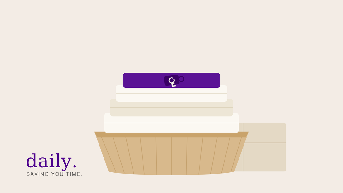 Folded laundry and house keys in a basket, daily. laundry gift for new home buyers